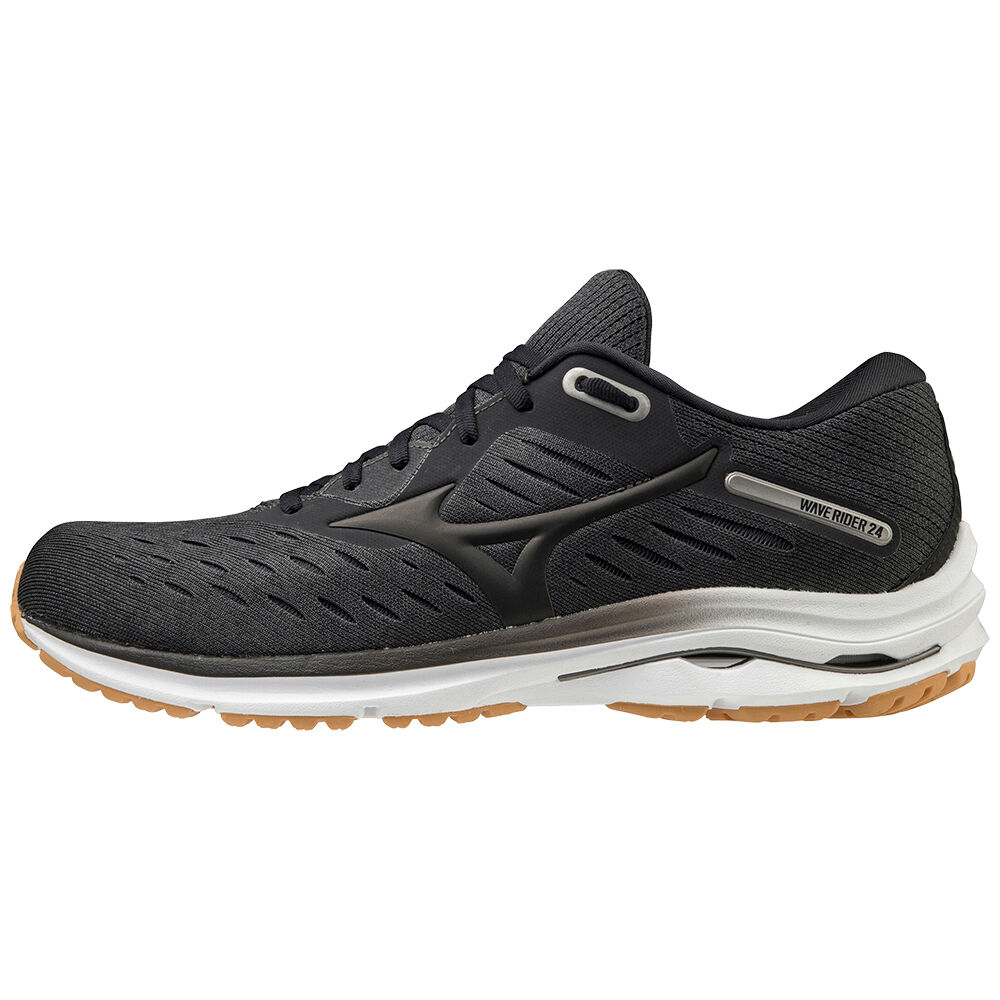 Mens Mizuno Wave Rider 24 2E Running Shoes Grey/Black Philippines (AVPGQH652)